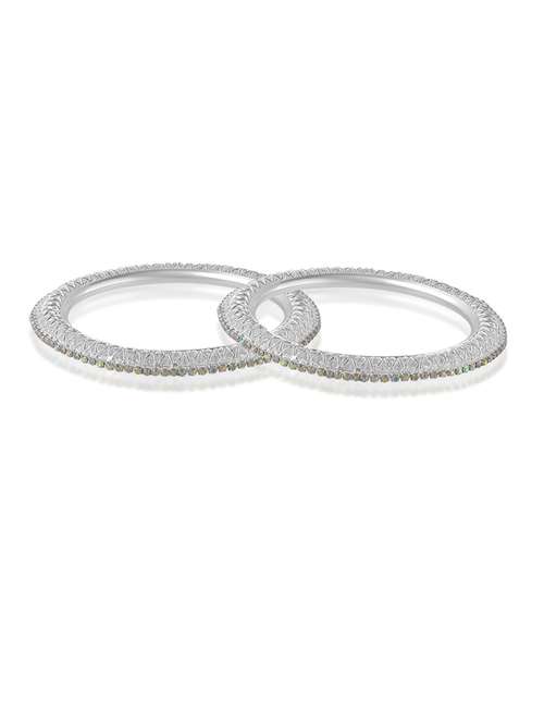 women silver plated bangle set - 21743950 - Standard Image - 0