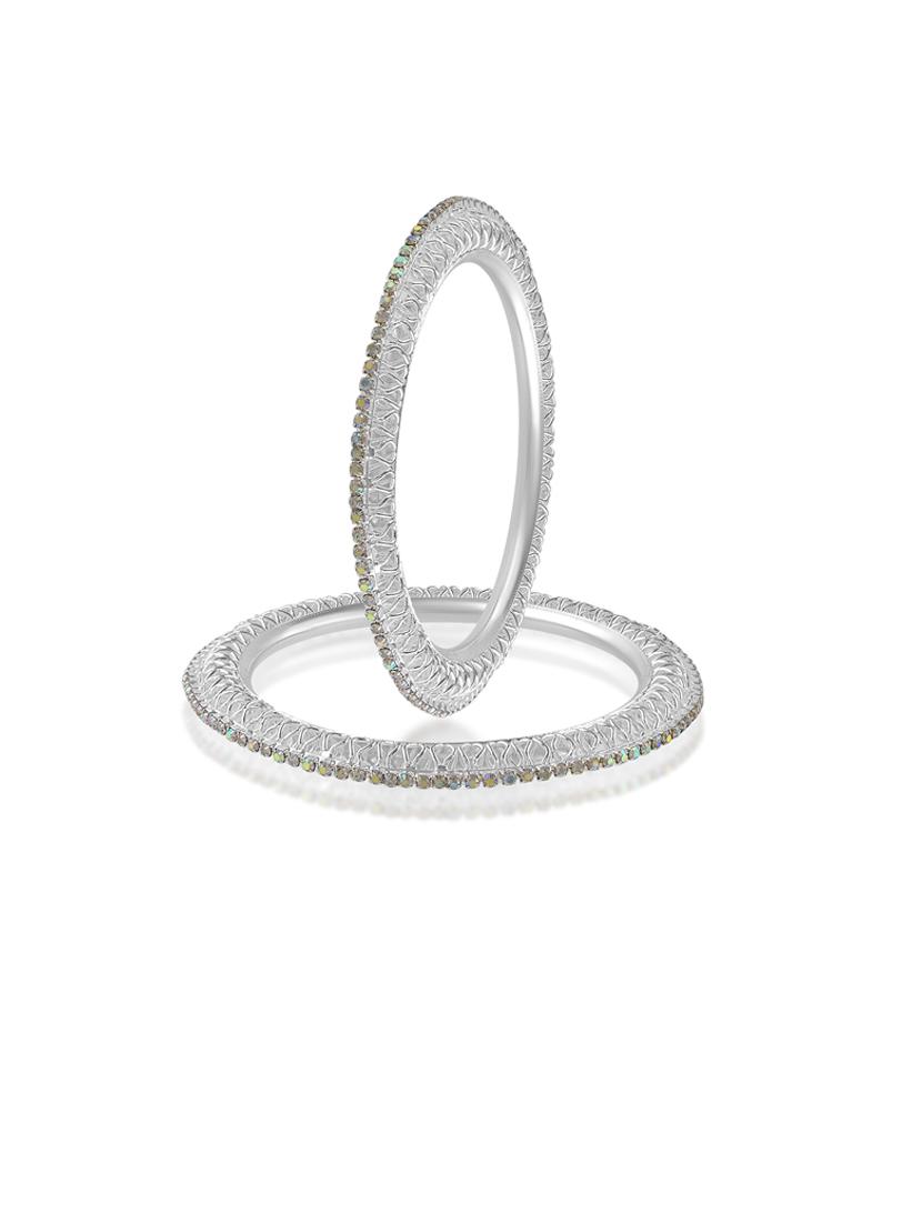 women silver plated bangle set - 21743950 - Standard Image - 2