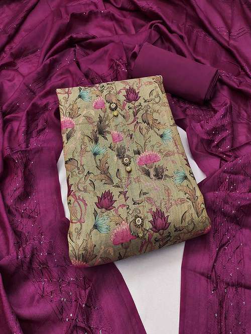 women floral print unstitched suit set with dupatta - 21744043 - Standard Image - 0