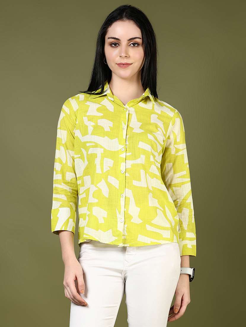 women printed collared long sleeve shirt - 21744118 -  Standard Image - 2
