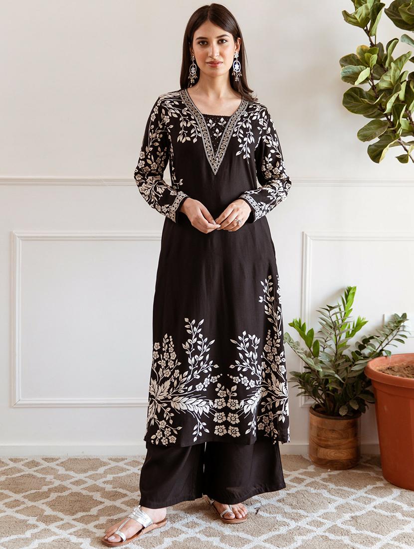 women printed kurta and palazzo set - 21745367 - Zoom Image - 0