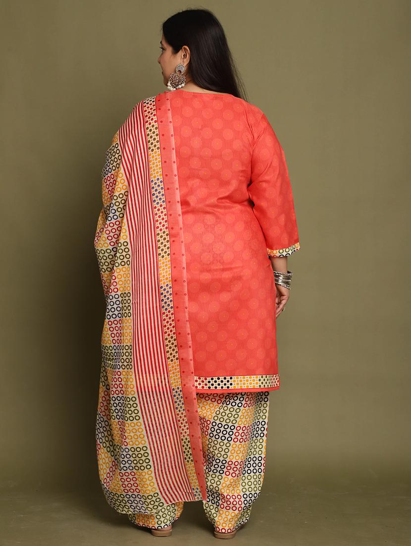 women printed plus size kurta salwar with dupatta set - 21745733 - Standard Image - 2