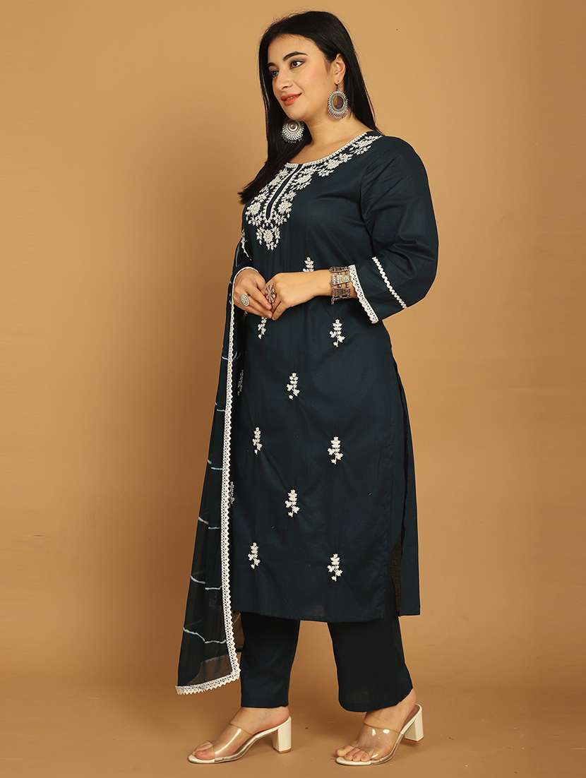 women embroidered kurta pant set with dupatta - 21745817 -  Standard Image - 2