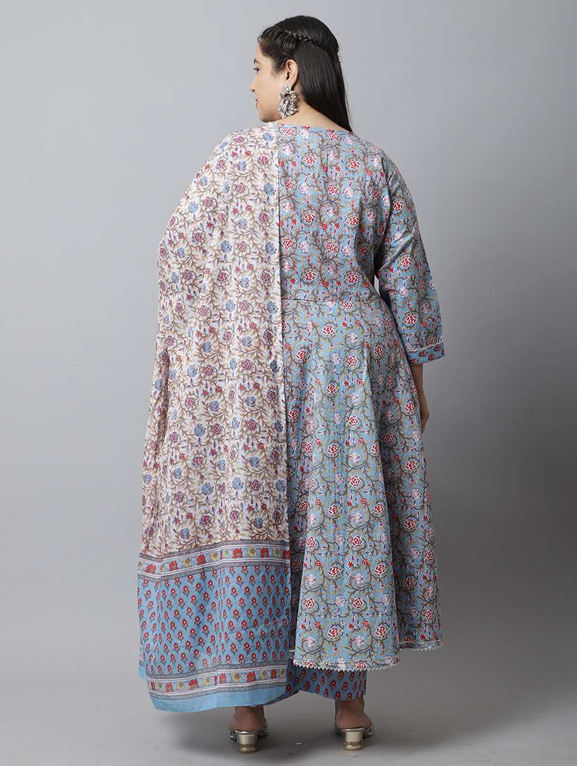 women printed plus size kurta pant with dupatta set - 21745856 -  Standard Image - 2