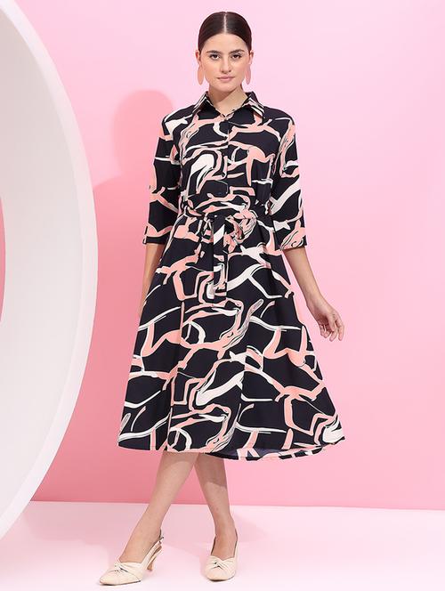 women printed a-line dress - 21745884 - Standard Image - 0