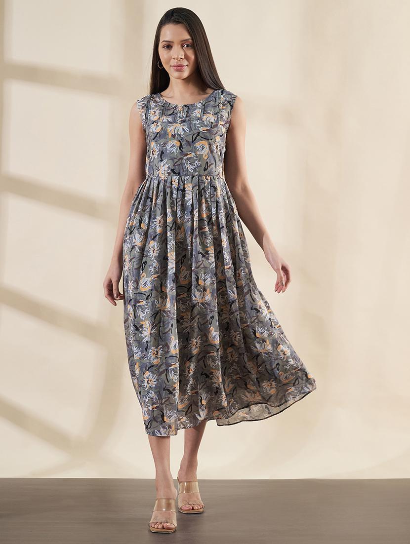 women printed fit & flare dress - 21745890 -  Zoom Image - 0