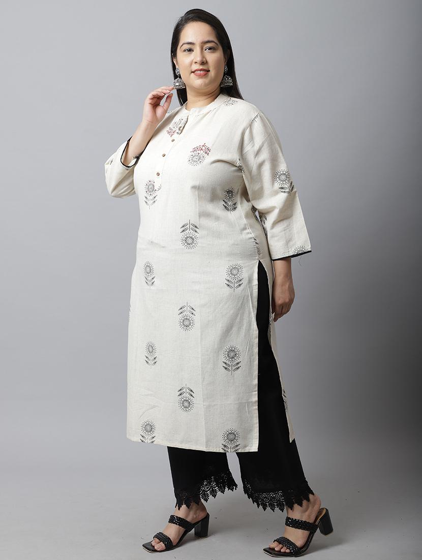 women plus size floral printed straight kurta - 21745892 - Standard Image - 2