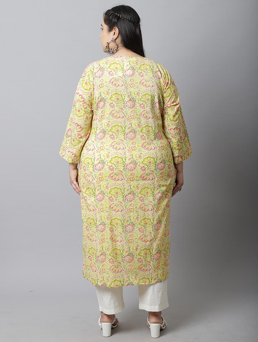 women plus size floral printed straight kurta - 21745899 - Standard Image - 2