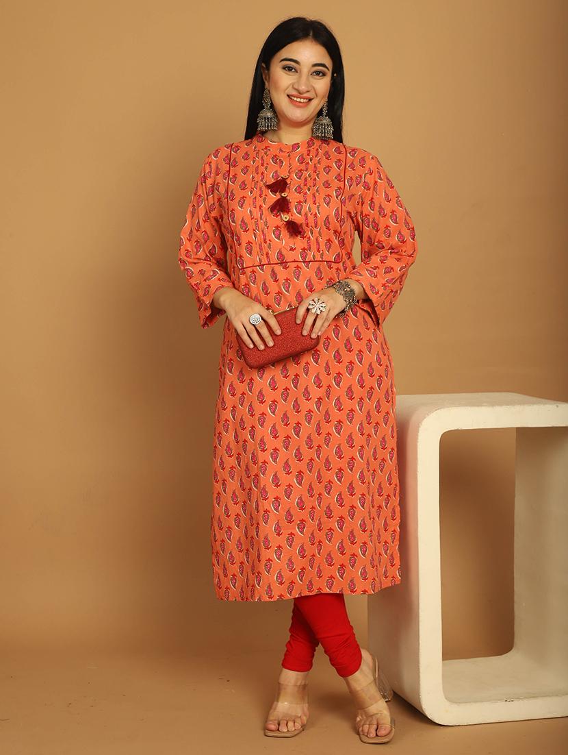women printed three quarter sleeve straight kurta - 21745910 - Zoom Image - 0
