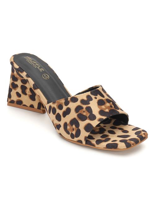 women animal print slip on block heel sandal - 21745968 - Standard Image - 0