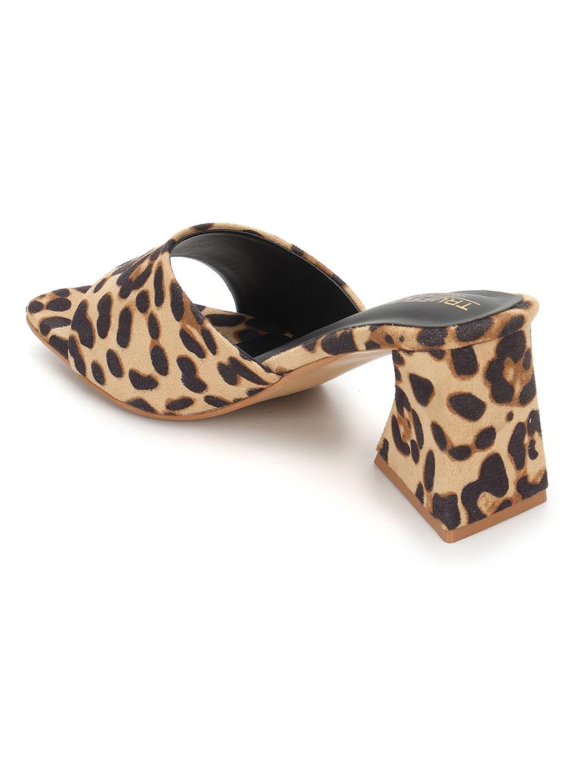 women animal print slip on block heel sandal - 21745968 - Standard Image - 2