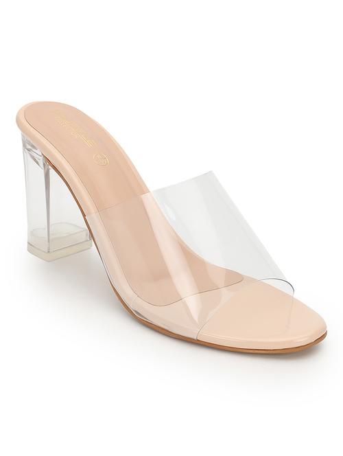 women transparent slip on block heel sandal - 21745971 -  Standard Image - 0