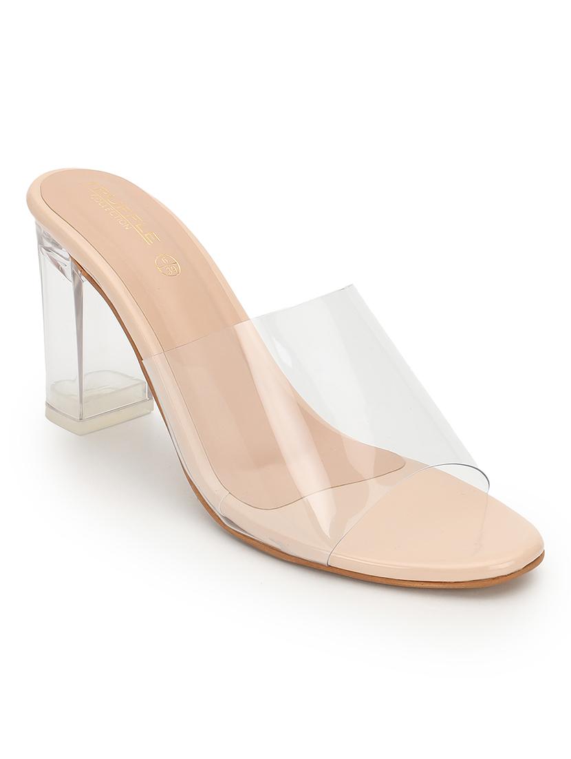 women transparent slip on block heel sandal - 21745971 -  Zoom Image - 0