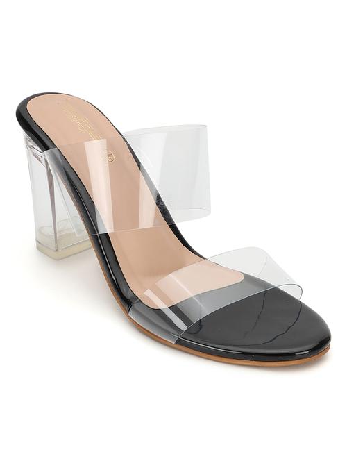 women transparent slip on block heel sandal - 21745972 - Standard Image - 0