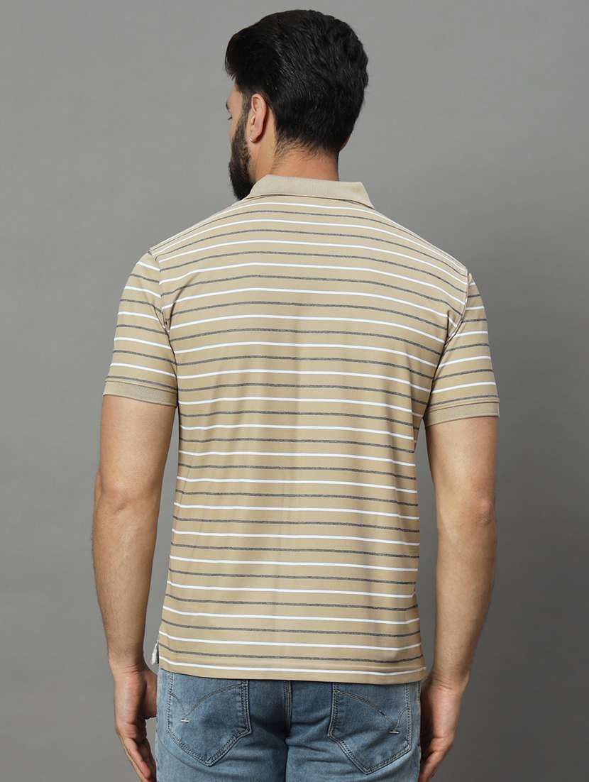men short sleeves striped polo t-shirt - 21745976 - Standard Image - 2