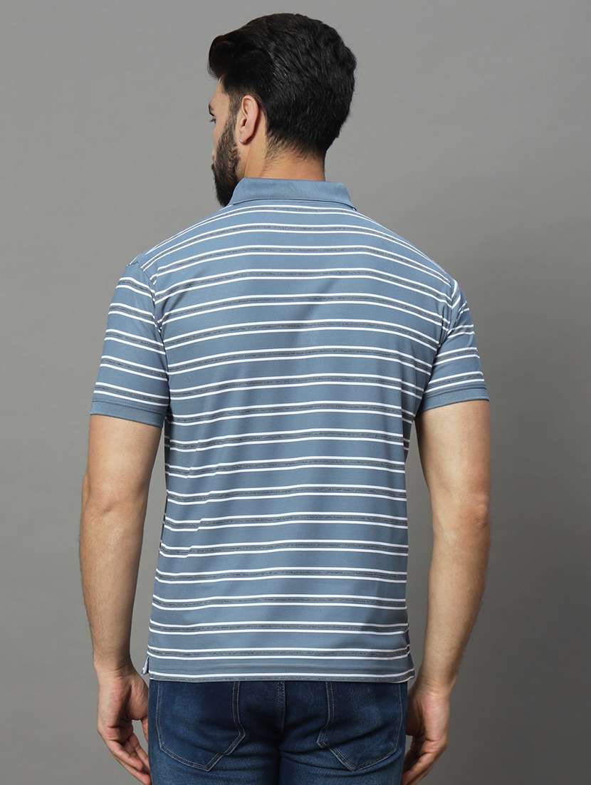 men short sleeves striped polo t-shirt - 21745977 -  Standard Image - 2