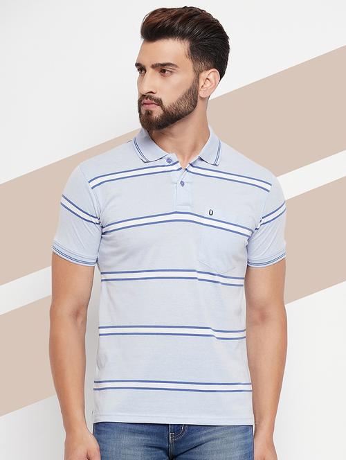 men short sleeves striped polo t-shirt - 21745980 - Standard Image - 0