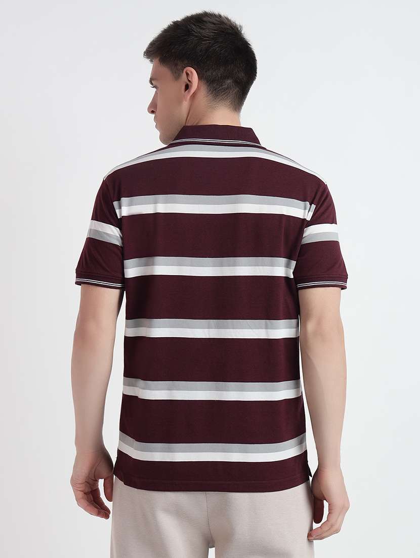 men short sleeves striped polo t-shirt - 21745983 - Standard Image - 2