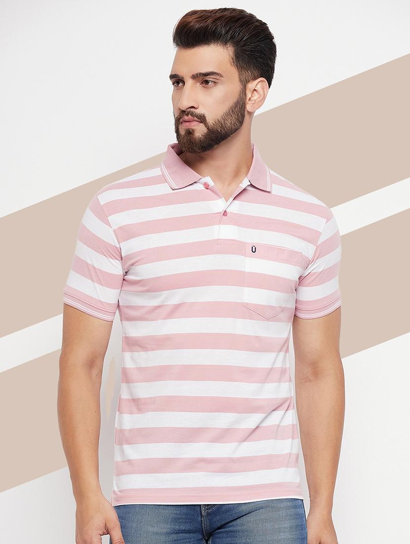 men short sleeves striped polo t-shirt - 21745987 - Zoom Image - 0