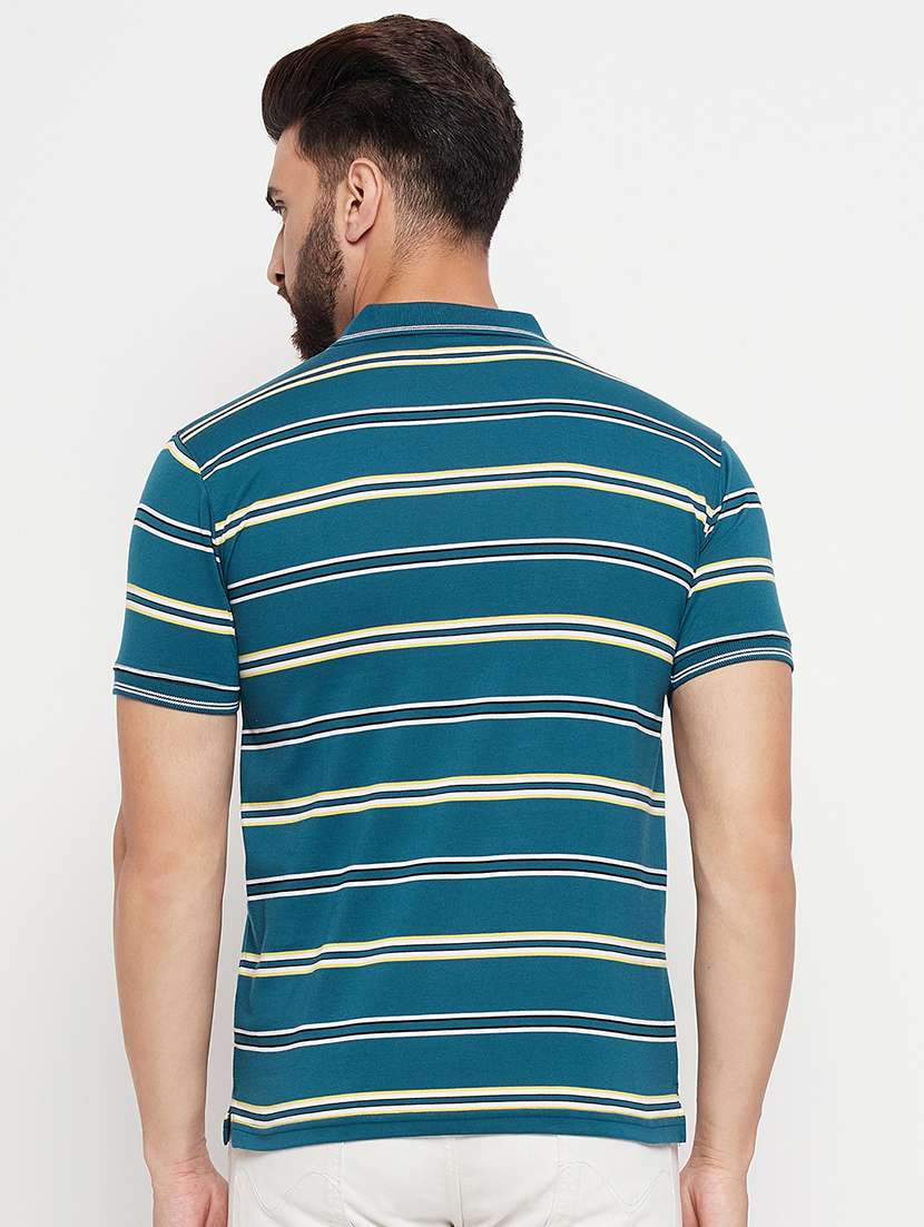 men short sleeves striped polo t-shirt - 21745989 - Standard Image - 2
