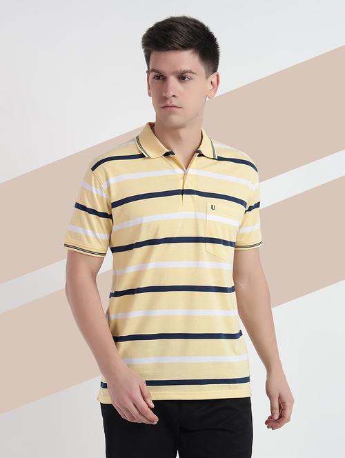 men short sleeves striped polo t-shirt - 21745992 - Standard Image - 0