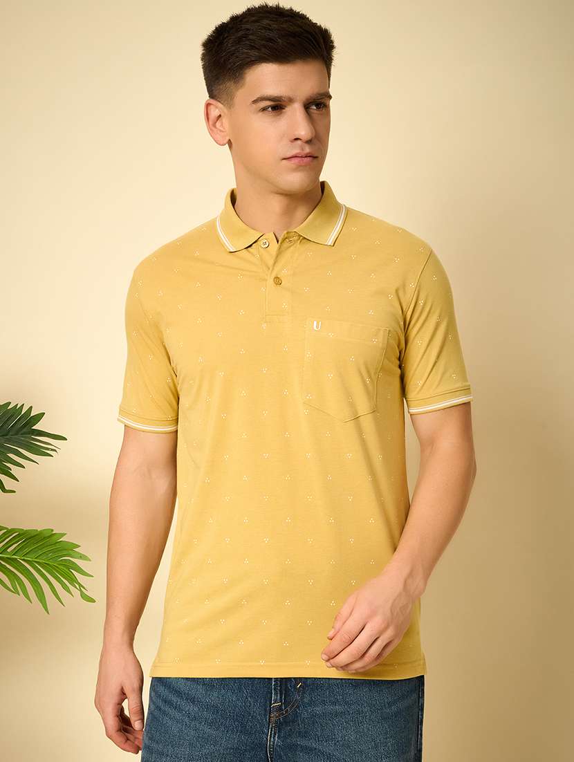 men short sleeves printed polo t-shirt