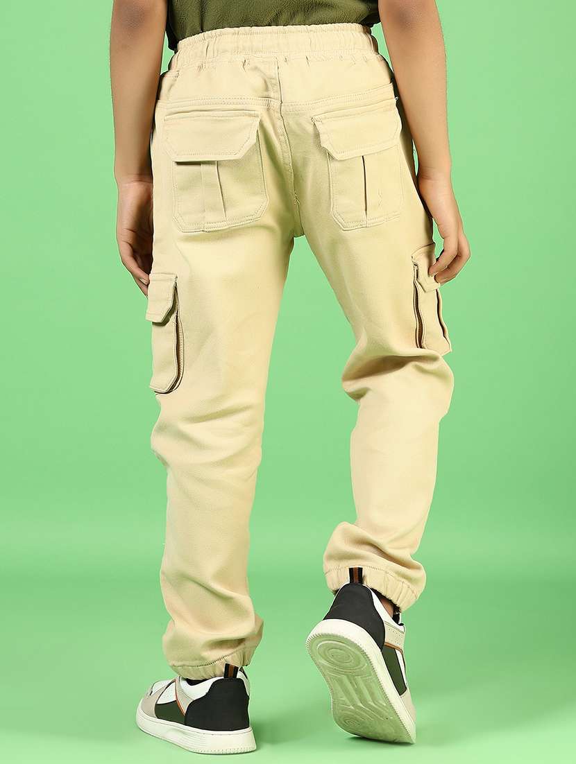 boys solid mid rise relaxed fit cargo - 21746184 -  Standard Image - 2