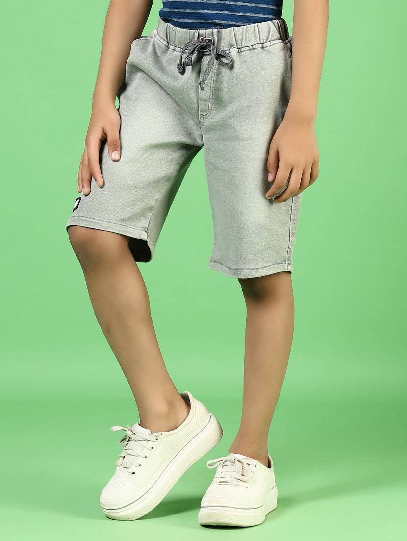 boys solid mid rise denim shorts - 21746189 - Standard Image - 2