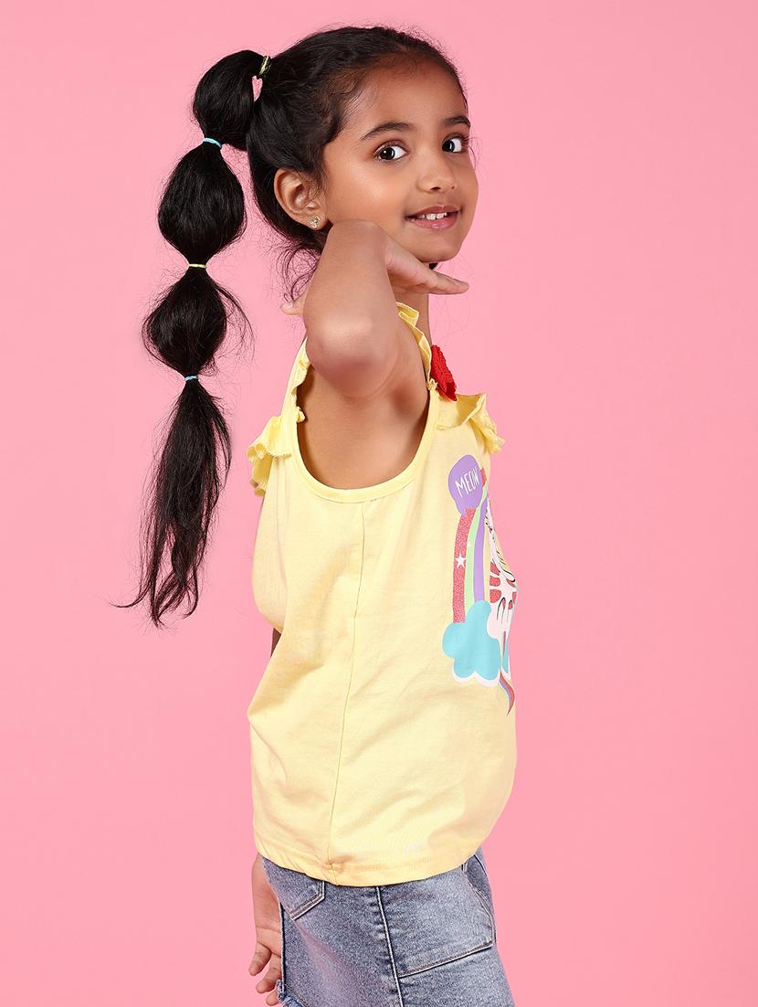 girls printed sleeveless top - 21746196 - Standard Image - 2