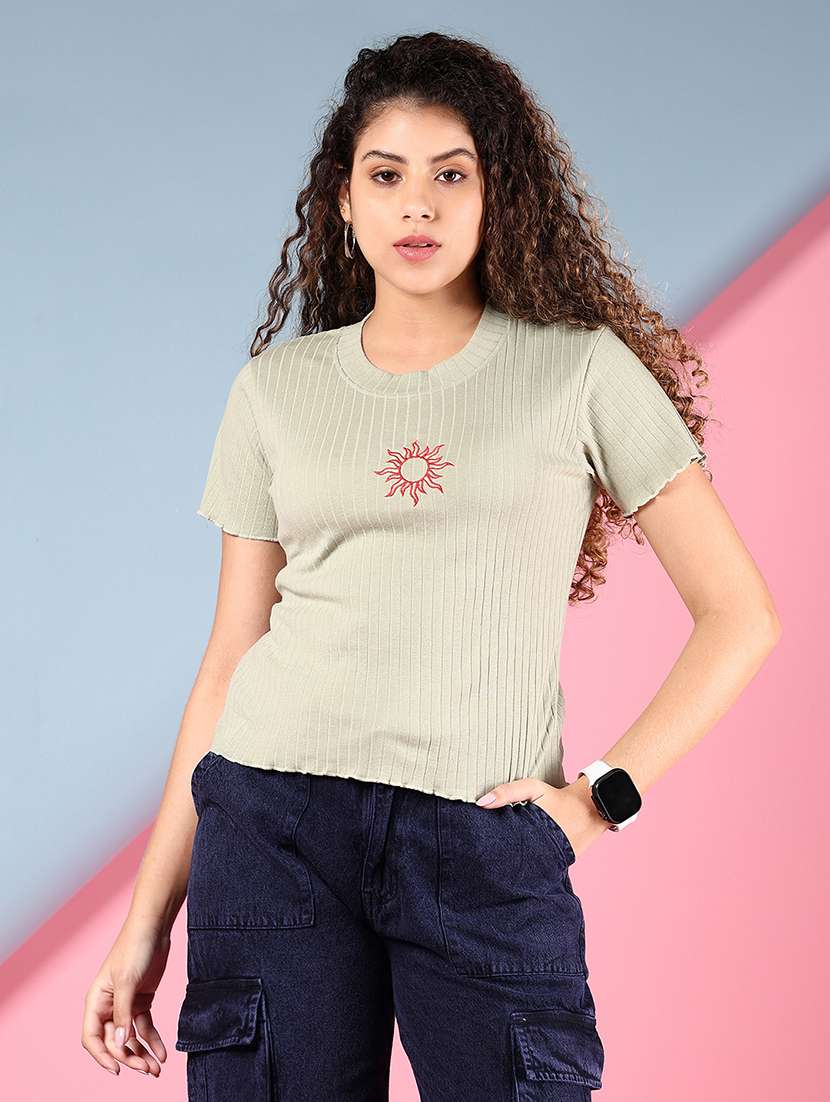 women solid short sleeve regular top - 21746207 -  Standard Image - 2