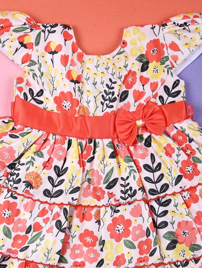 girls floral printed round neck frock - 21746208 - Standard Image - 2