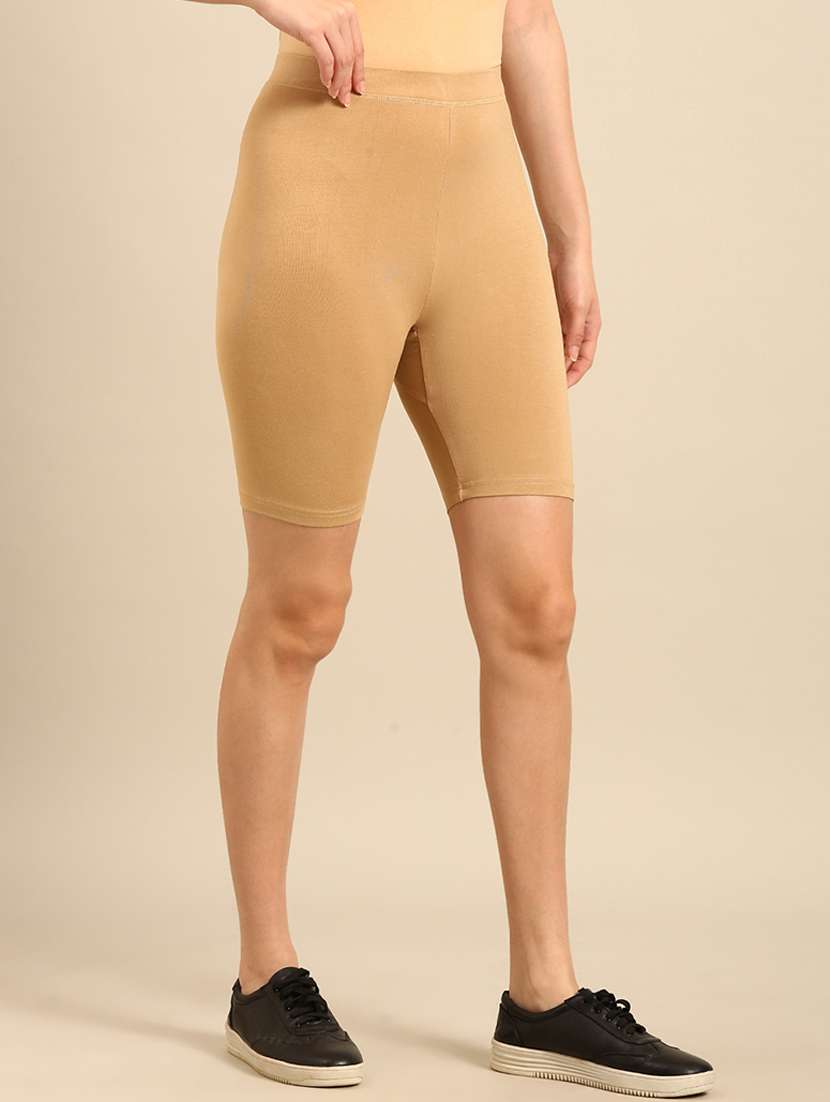 women solid mid rise cycling shorts - 21746317 - Standard Image - 2
