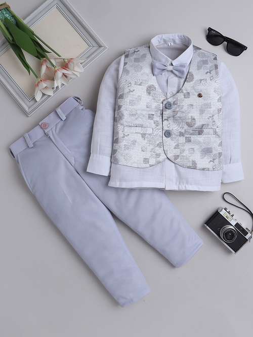 boys printed three piece suit set - 21746367 - Standard Image - 0
