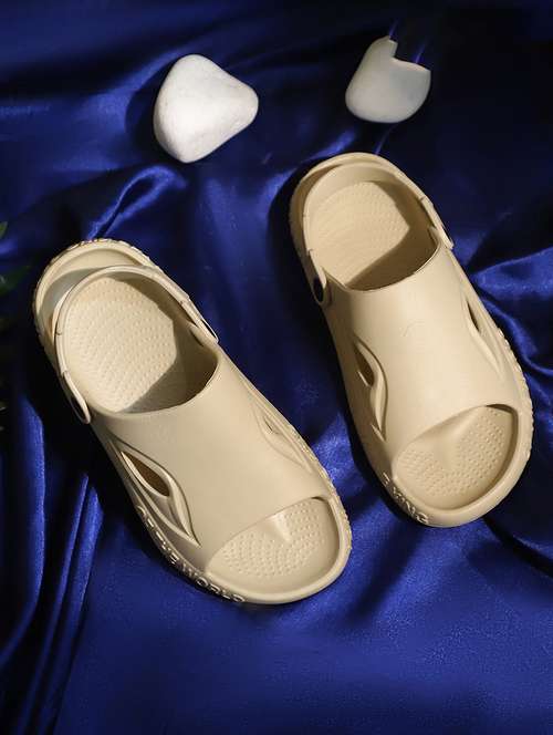 men beige slip on flip flops