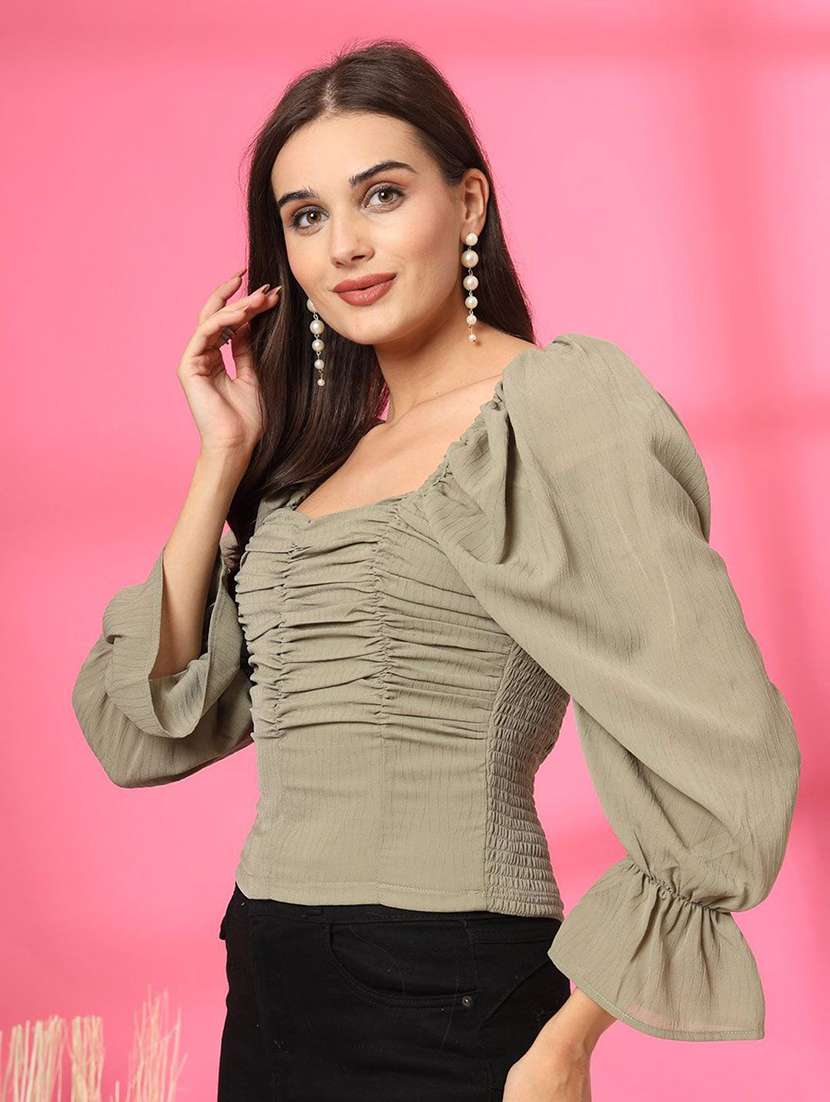 women solid square neck top - 21746507 -  Standard Image - 2