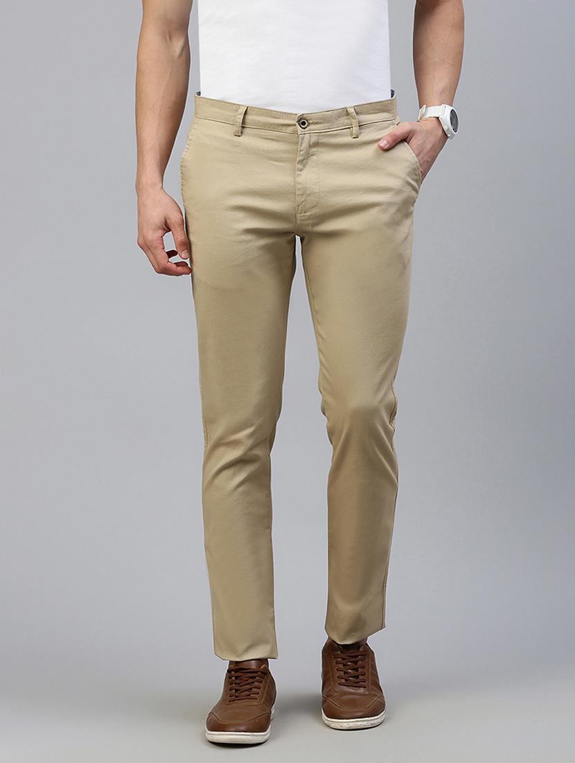men mid rise solid flat front casual trouser - 21746573 - Zoom Image - 0
