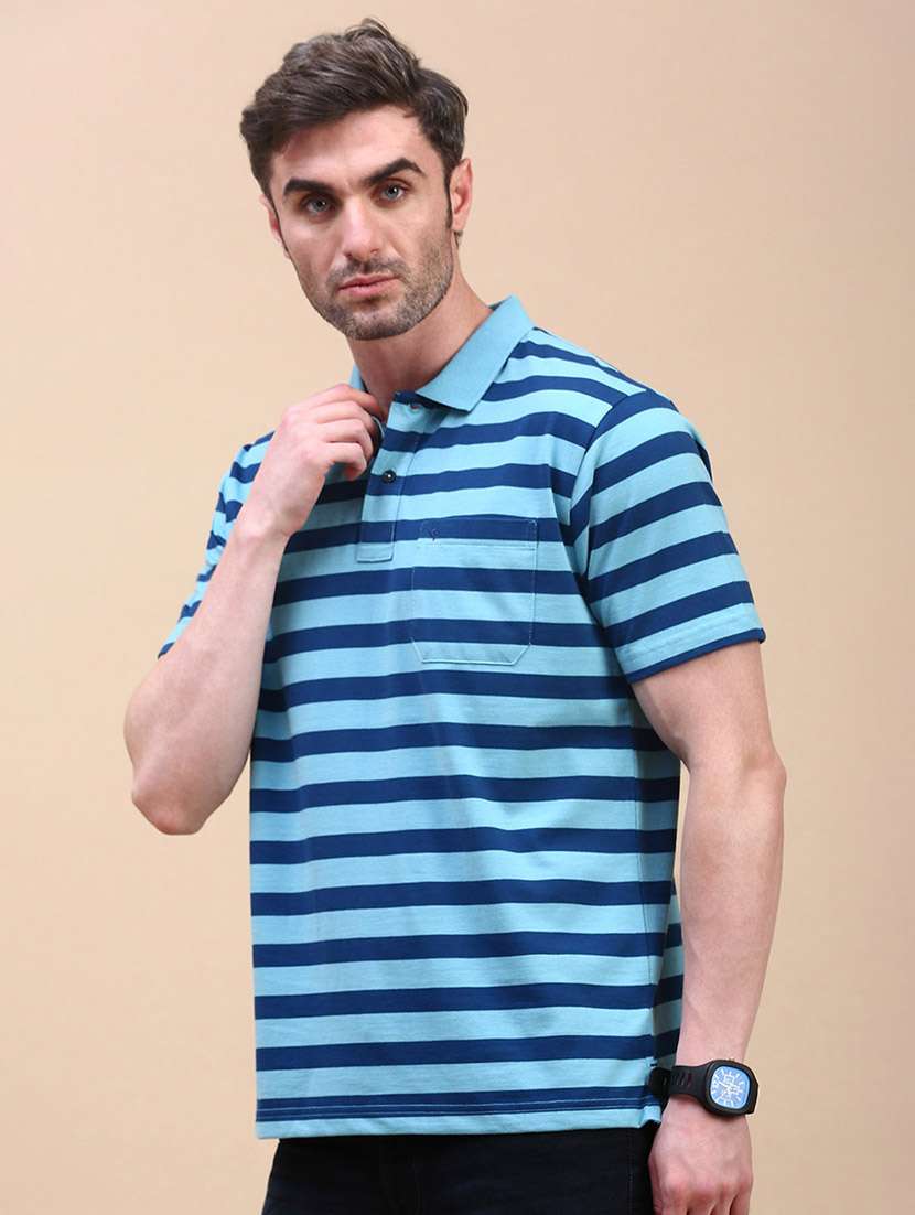 men short sleeves striped polo t-shirt - 21746597 -  Standard Image - 2
