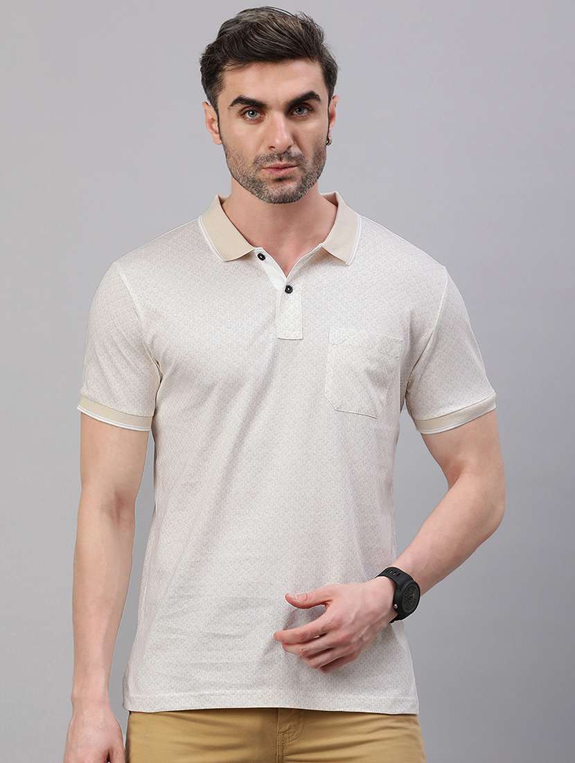 men short sleeves printed polo t-shirt