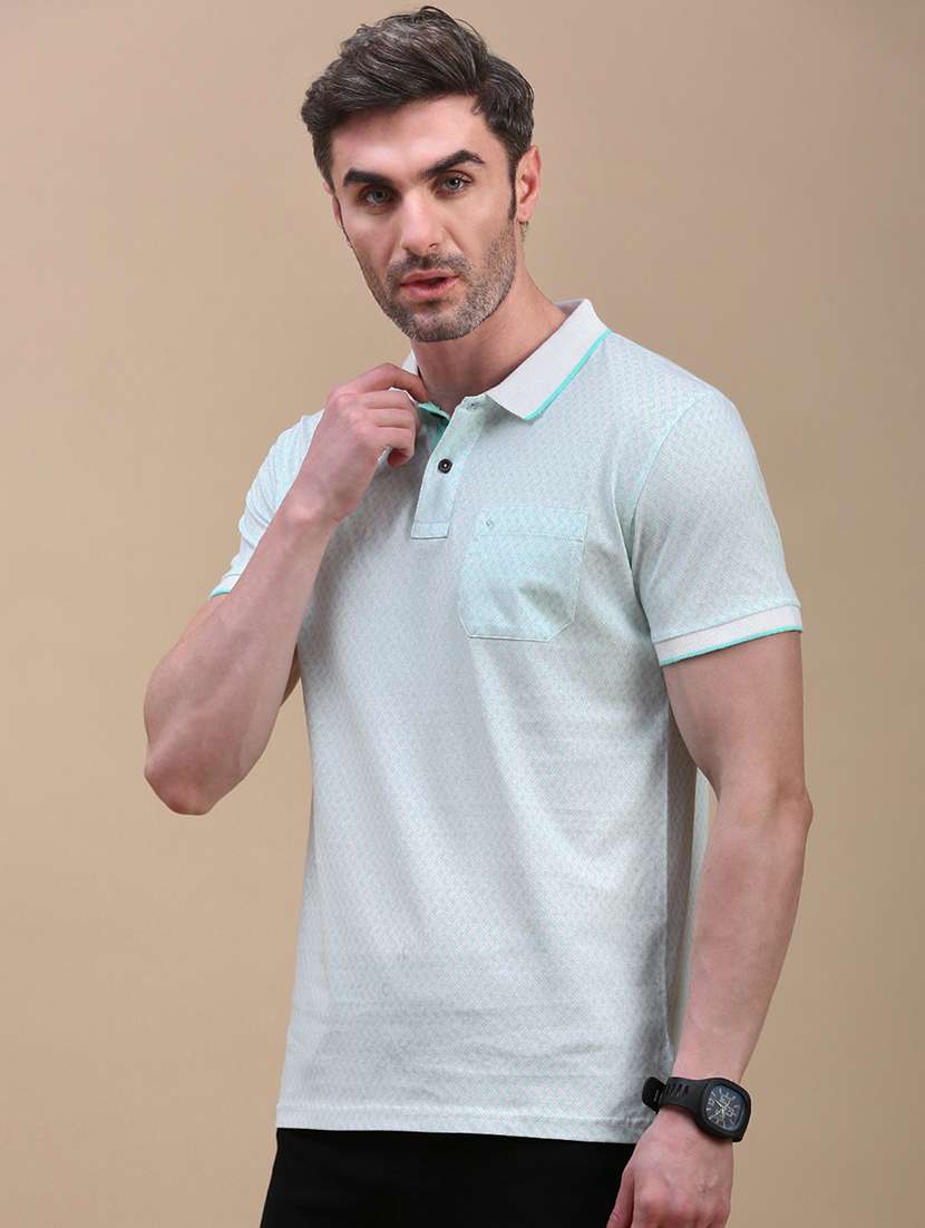 men printed short sleeves polo t-shirt - 21746610 -  Standard Image - 2