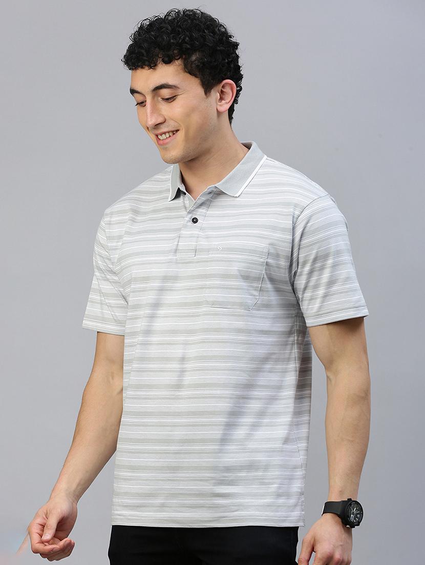 men short sleeves striped polo t-shirt - 21746626 - Standard Image - 2
