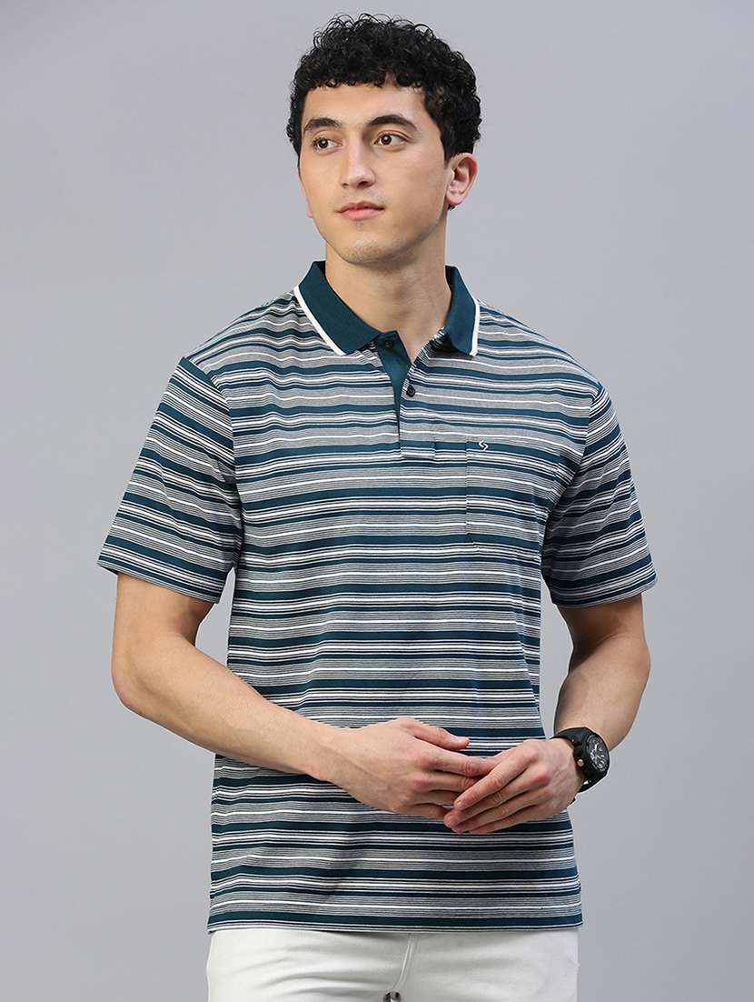 men printed short sleeves polo t-shirt