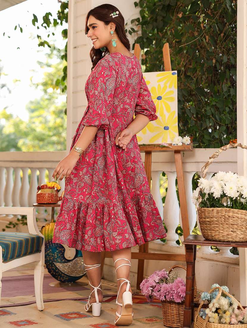 women printed tiered dress  - 21746643 -  Standard Image - 2