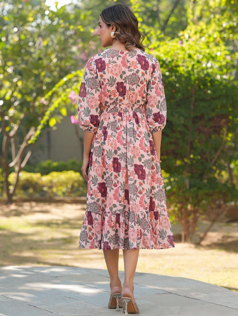 women floral printed tiered dress - 21746657 - Standard Image - 2