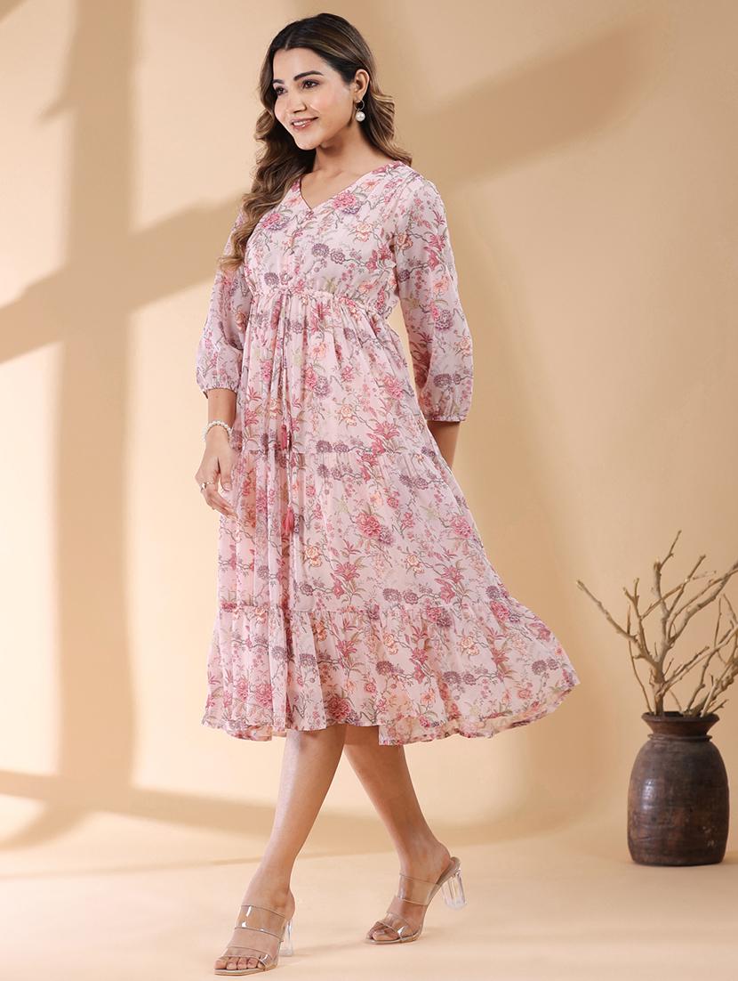women floral printed tiered dress - 21746658 - Standard Image - 2