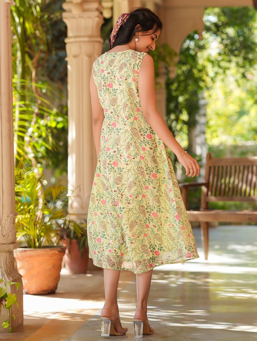 women floral printed a-line dress - 21746659 - Standard Image - 2