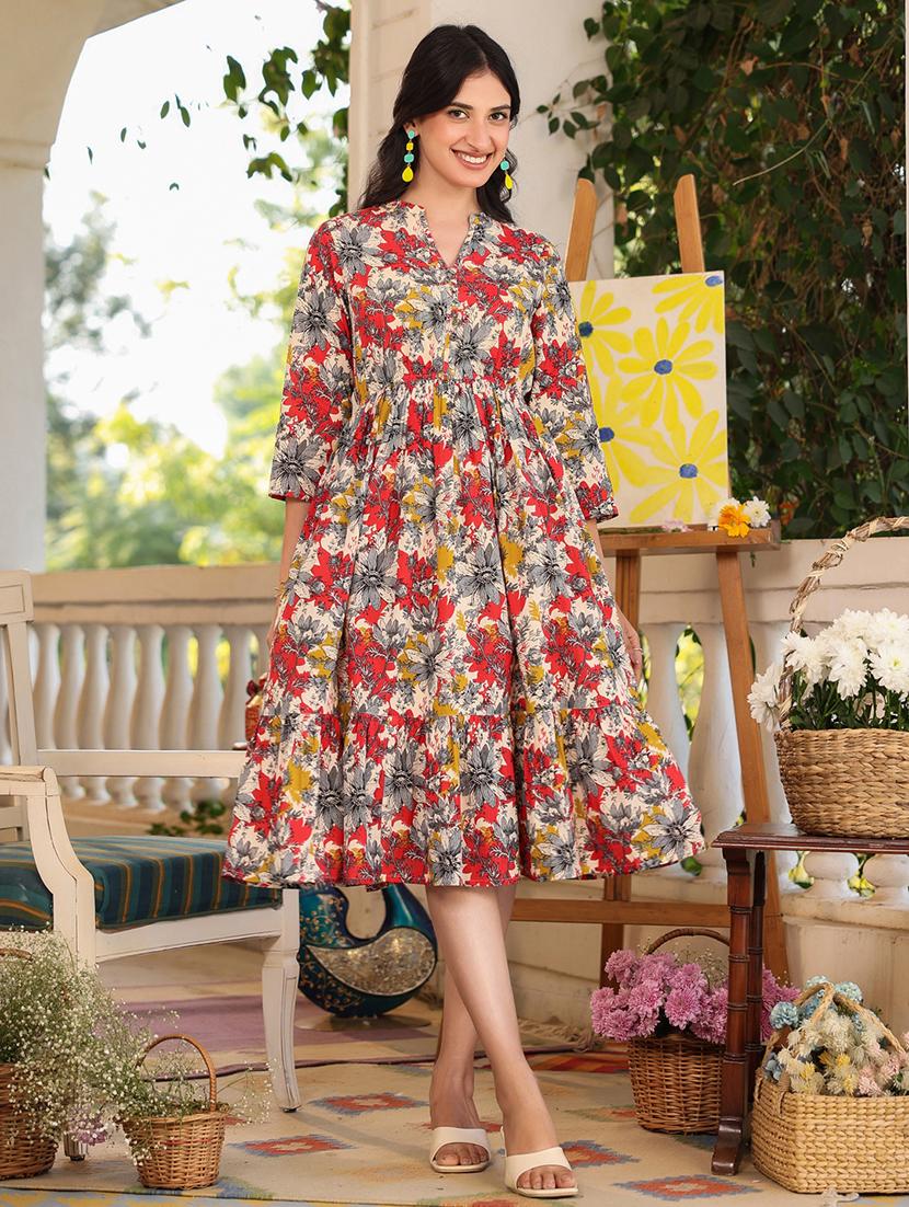 women floral print tiered dress - 21746663 -  Zoom Image - 0
