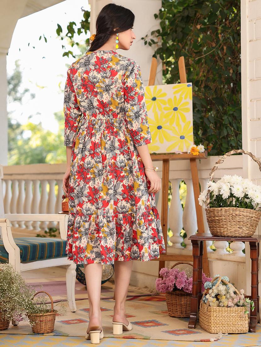 women floral print tiered dress - 21746663 - Standard Image - 2