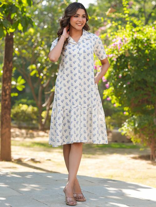 women floral printed tiered dress - 21746672 - Standard Image - 0