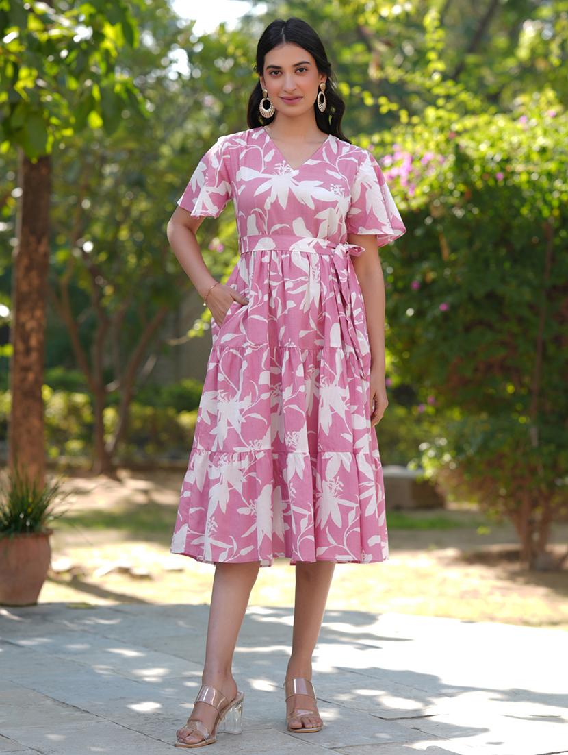 women floral printed tiered dress  - 21746673 -  Zoom Image - 0