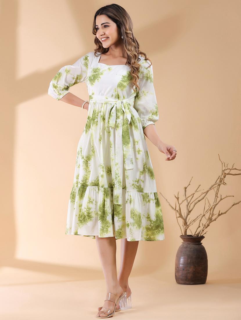 women tie & dye tiered dress - 21746674 - Standard Image - 2